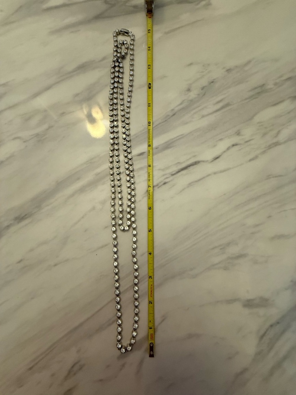 Silver Crystal Tennis Necklace